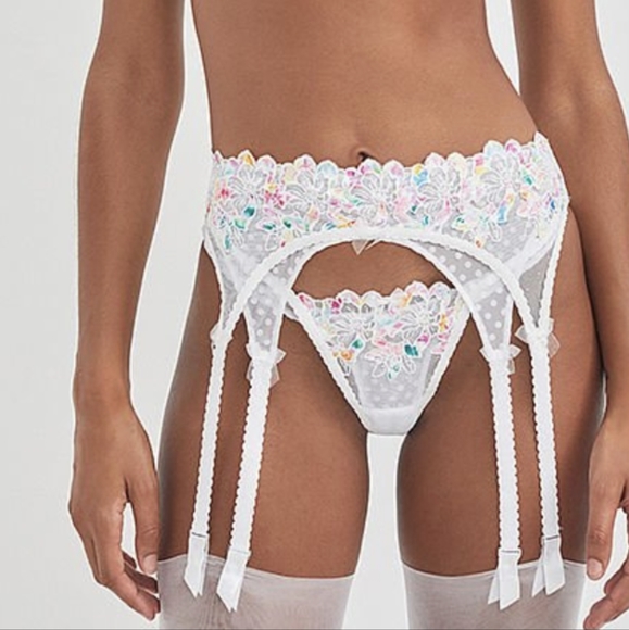 Nwt For Love & Lemons "Lace Floral Outline Garter Belt XXS - Picture 11 of 16